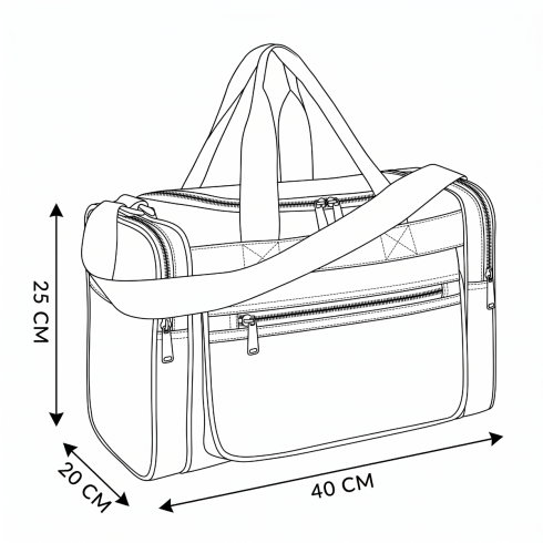 Geantă de călătorie pentru avion, neagră 40x20x25 ZG849