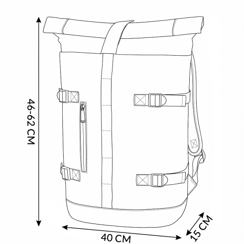 Ghiozdan pentru bicicletă, negru, rolltop ZG862