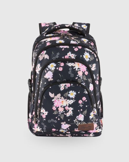 Rucsac mare școlar pentru fete Multicolor-floral, poliester și nylon, Zagatto