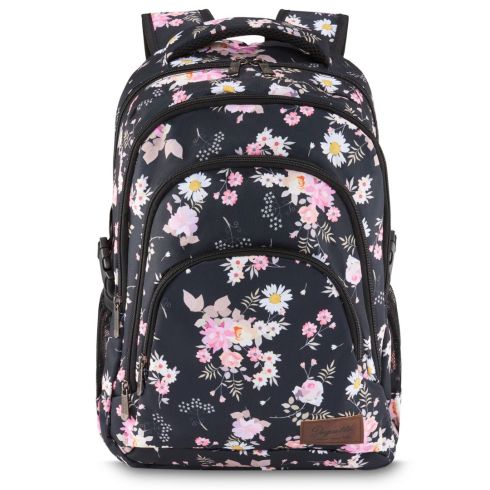 Rucsac mare școlar pentru fete Multicolor-floral, poliester și nylon, Zagatto