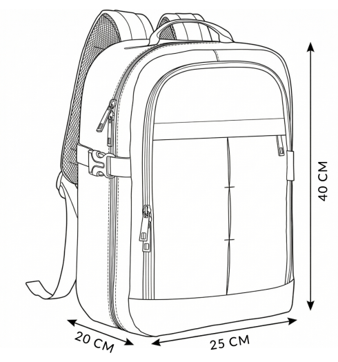 Rucsac de avion negru 40x25x20 ZG929
