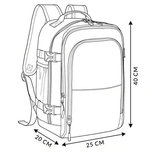 Rucsac de avion bej 40x25x20 ZG932