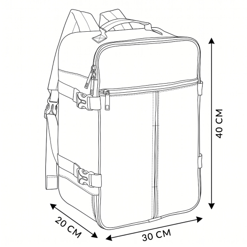 Rucsac de cabină 40x30x20 pentru avion