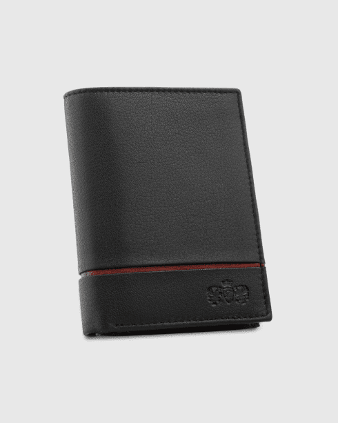 Portofel bărbătesc negru pentru bancnote, vertical, din piele naturală, RFID Secure, Zagatto – imaginea 2