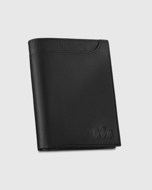 Portofel bărbătesc negru din piele naturală, vertical, cu protecție RFID, Zagatto – imaginea 2