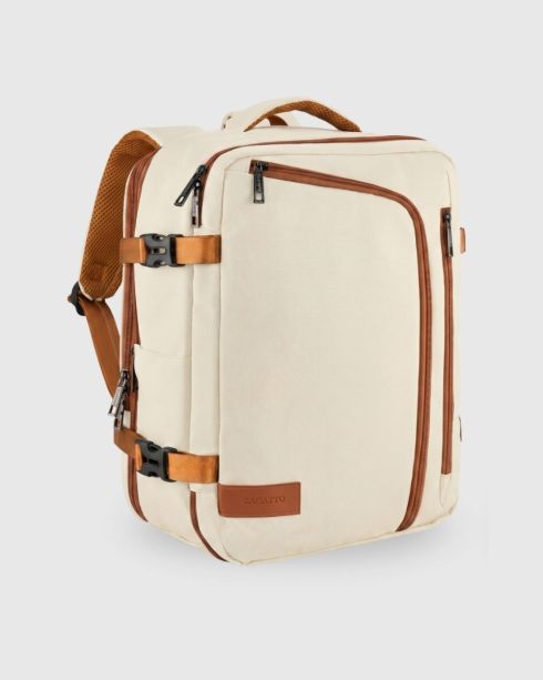Rucsac de călătorie bej 40x30x20, poliester și nylon, Zagatto – imaginea 2