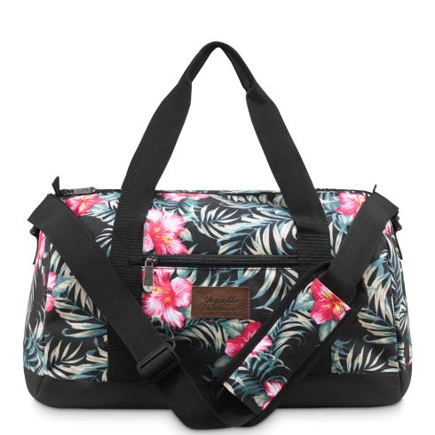 Geantă de călătorie damă neagră model floral 40x20x25 cm, poliester și nylon, Zagatto