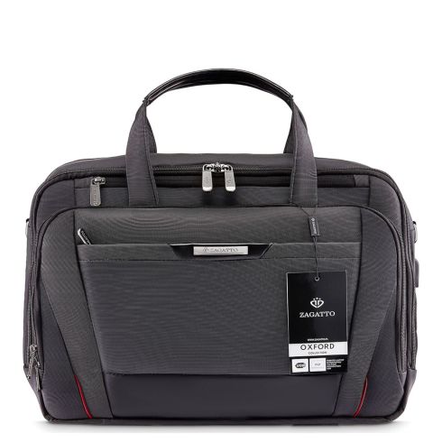 Geantă neagră premium pentru laptop de 17,3 inci, poliester și nylon, Zagatto