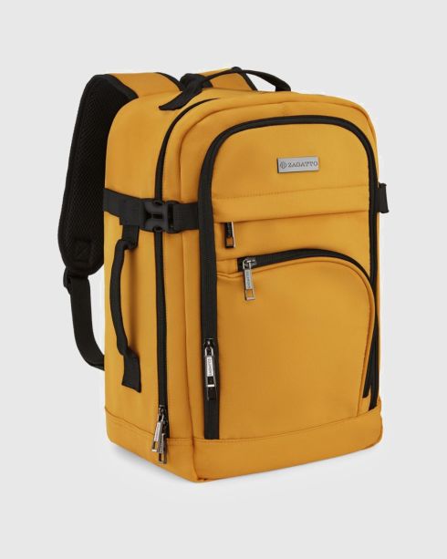 Rucsac muștar de mână pentru avion 40x25x20, poliester, Zagatto