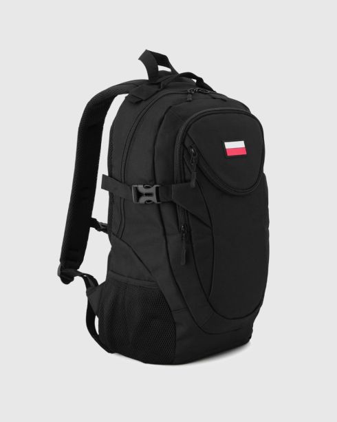 Rucsac turistic tactic negru cu compartiment pentru laptop, poliester și nylon, Zagatto