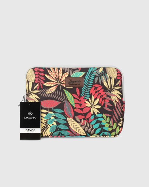 Husă pentru laptop 13,3 inci cu frunze colorate, multicolor-floral, poliester și nylon