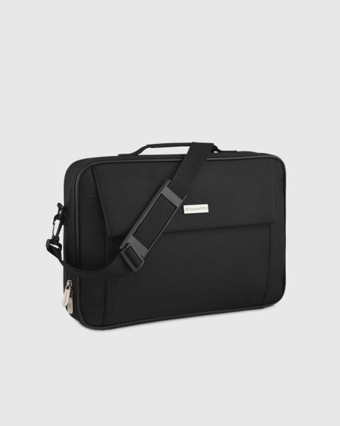 Geantă neagră pentru laptop de 17,3 inci, întărită, poliester și nylon, Zagatto