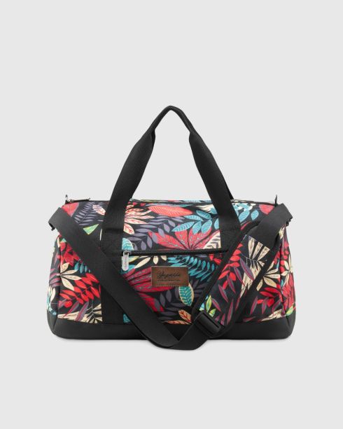 Geantă damă neagră model floral 40x20x25 cm bagaj de mână, poliester și nylon, Zagatto