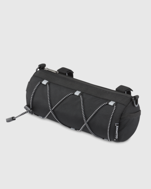 Geantă neagră tip tub pentru ghidon bicicletă, poliester și Codura, Zagatto
