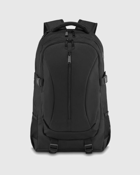 Rucsac negru cu compartiment pentru laptop, poliester și nylon, Zagatto