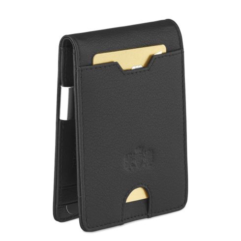 Portofel bărbătesc slim negru din piele naturală RFID Secure, Zagatto