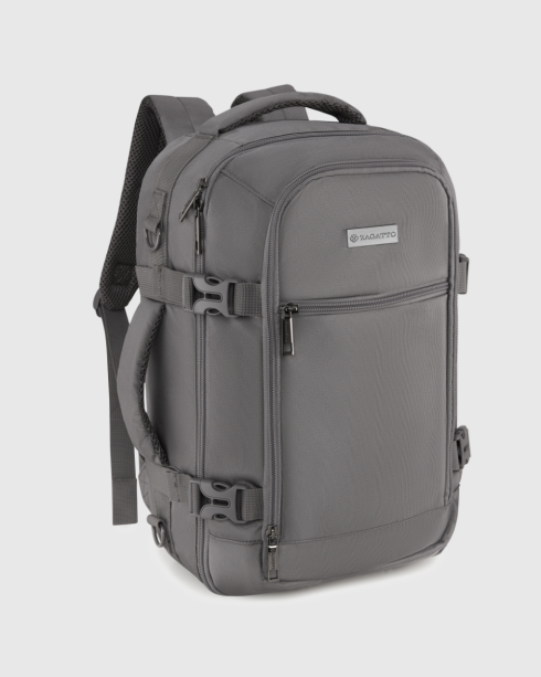 Rucsac gri bagaj de mână 40x25x20 cm, poliester și nylon, Zagatto