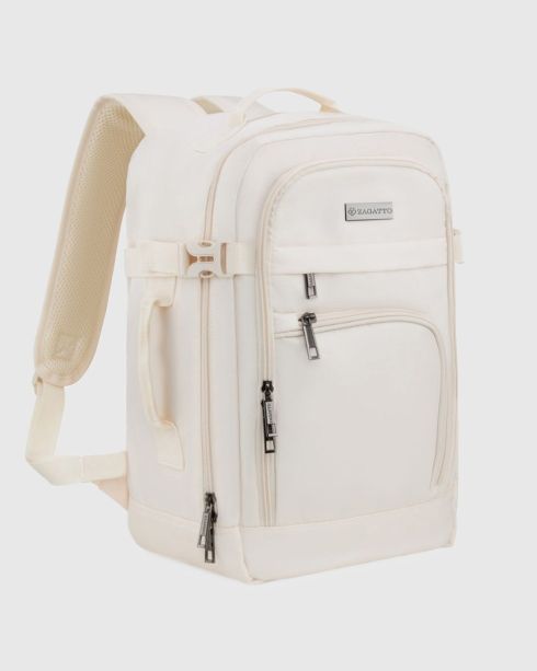 Rucsac bej 40x20x25 pentru avion, poliester, Zagatto