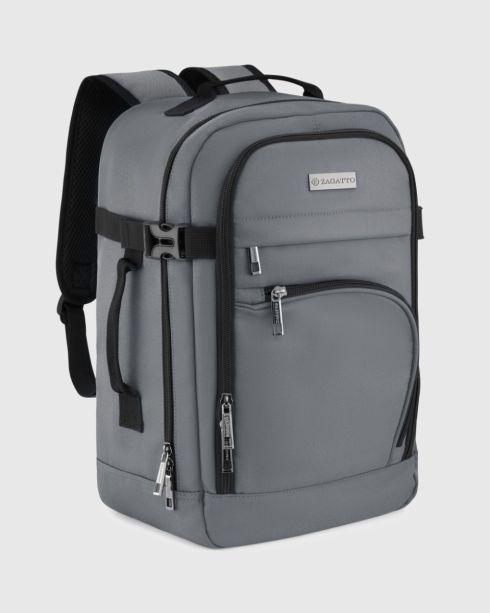 Rucsac gri de călătorie pentru avion 40x25x20, poliester, Zagatto
