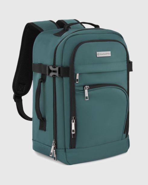 Rucsac turcoaz de cabină 40x20x25 pentru avion, poliester, Zagatto