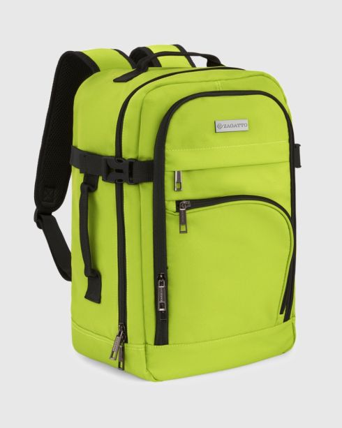 Rucsac de cabină verde lime pentru avion 40x25x20 cm, poliester, Zagatto