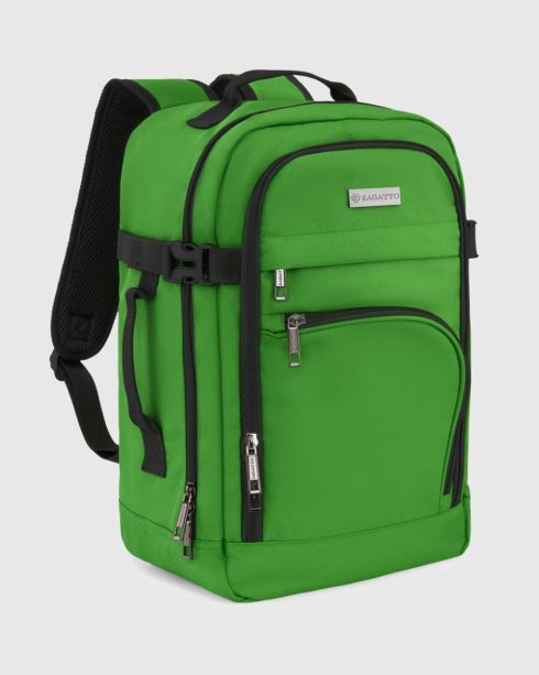 Rucsac de călătorie verde pentru avion 40x20x25 cm, poliester, Zagatto