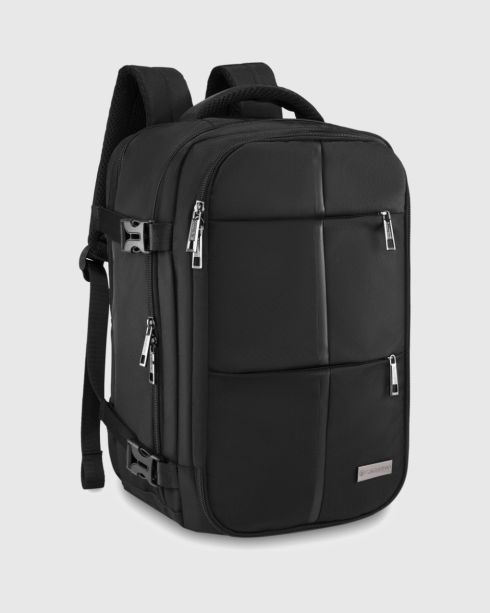 Rucsac urban negru pentru avion 40x25x20 cm, poliester și nylon, Zagatto