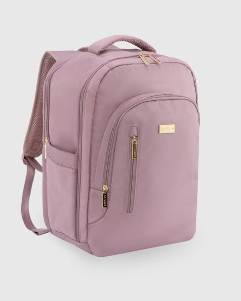 Rucsac roz de călătorie 40x30x20 pentru avion, poliester și nylon, Zagatto