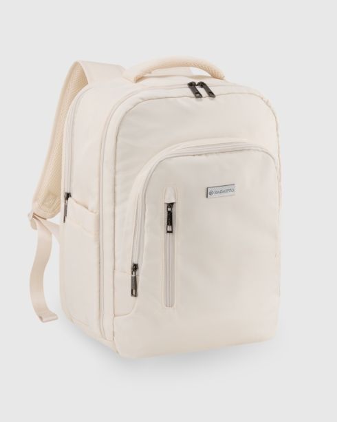 Rucsac bej de călătorie 40x30x20 pentru avion, poliester și nylon