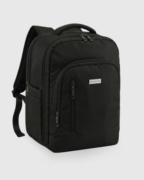 Rucsac negru de călătorie 40x30x20 pentru avion, poliester și nylon