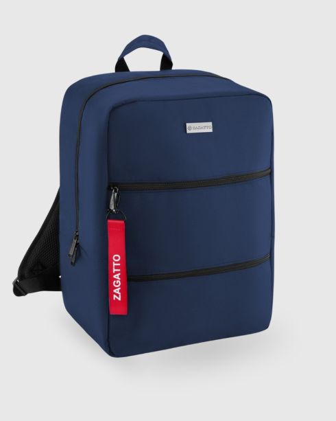 Rucsac albastru de călătorie 40x30x20 pentru avion, poliester și nylon, Zagatto – imaginea 2