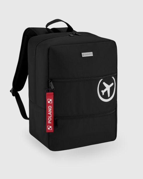 Rucsac de călătorie negru 40x30x20 cm, poliester și nylon – imaginea 2