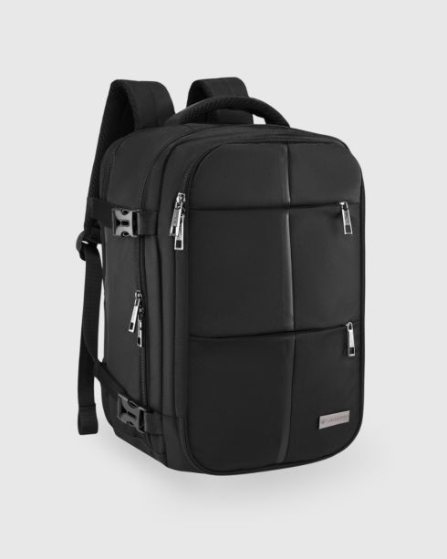 Rucsac negru pentru avion 40x30x20, poliester și nylon, Zagatto – imaginea 2
