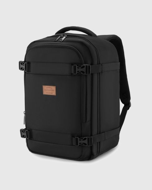 Rucsac negru de avion 40x30x20, poliester și nylon, Zagatto