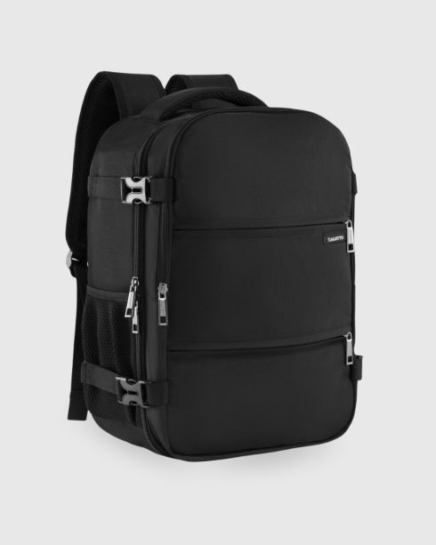 Rucsac negru de cabină avion 40x30x20, poliester și nylon, Zagatto