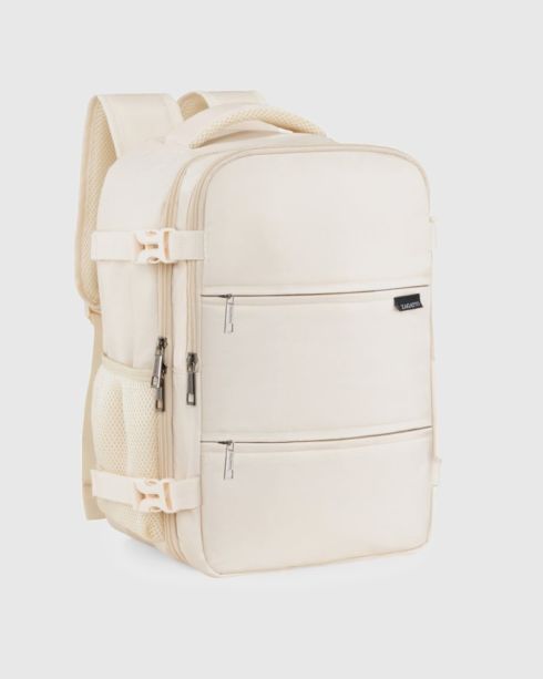 Rucsac bej de cabină avion 40x30x20 pentru călătorii, poliester și nylon, Zagatto