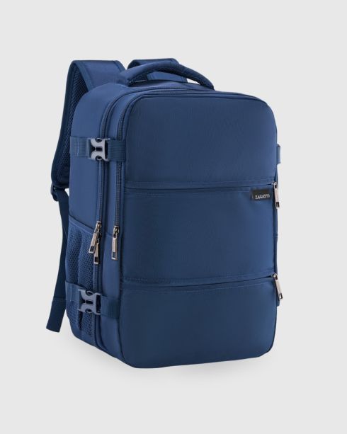 Rucsac albastru de cabină avion 40x30x20 pentru călătorii, poliester și nylon, Zagatto