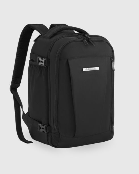 Rucsac negru bagaj de mână 40x30x20 avion, poliester și nylon, Zagatto – imaginea 2