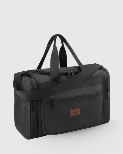 Geantă neagră de călătorie 40x30x20 bagaj de cabină, poliester și nylon, Zagatto