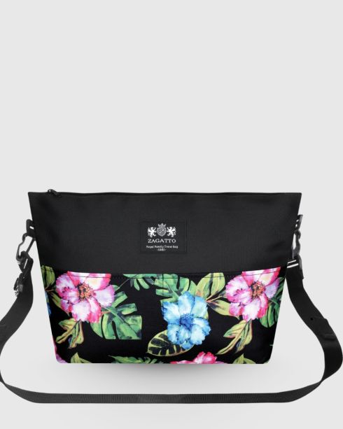 Geantă mare multicolor-floral pentru cărucior, poliester și nylon, Zagatto