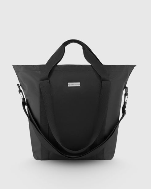 Geantă shopper neagră cu curea lată, poliester și nylon, Zagatto – imaginea 3