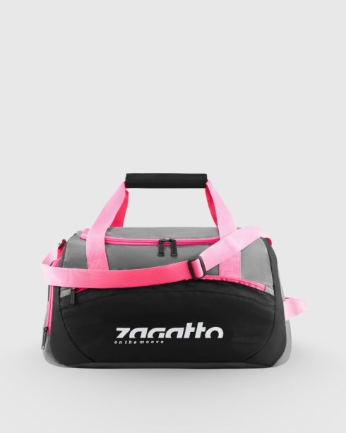 Geantă sport neagră pentru femei cu buzunar pentru pantofi, poliester și nylon, Zagatto