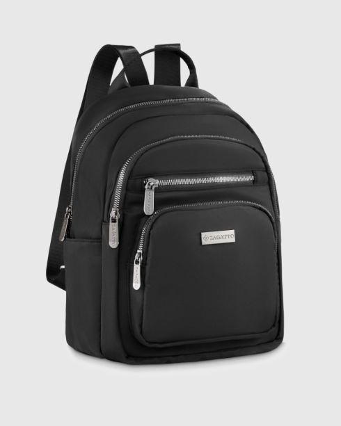 Rucsac mic de oraș pentru femei, negru, poliester și nylon, Zagatto – imaginea 2