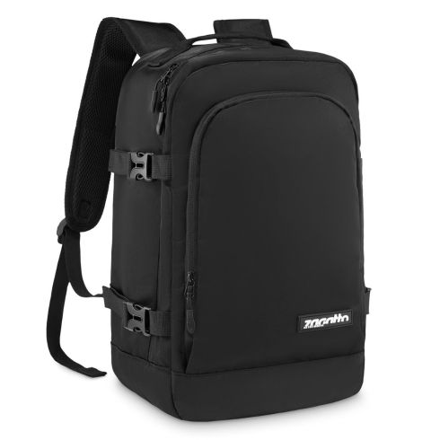 Rucsac de călătorie negru pentru avion 40x25x20, poliester și Codura, Zagatto