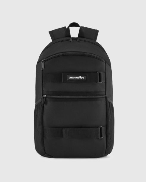 Rucsac negru cu suport pentru skateboard poliester nylon, Zagatto