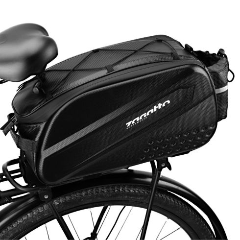 Geantă neagră pentru portbagaj bicicletă, poliester nylon poliuretan, Zagatto
