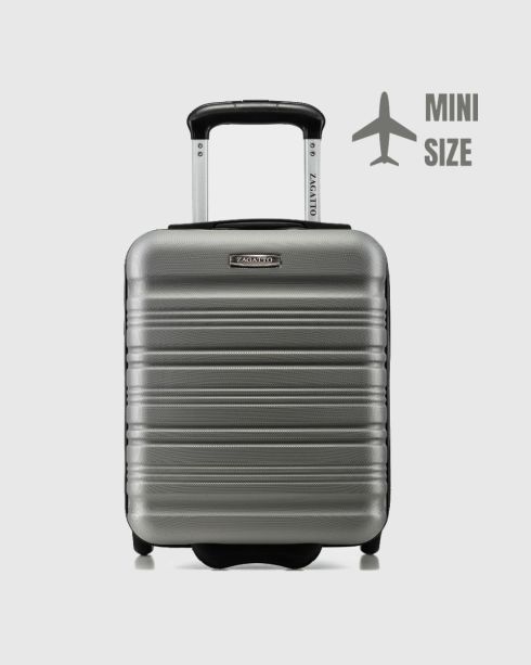 Troler de cabină pe roți 40x30x20, gri argintiu, ZG508 ABS MINI S.GRAY