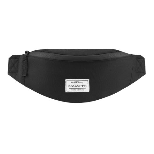 Black Zagatto ZG749 single compartment waist bag - main photo, from the front