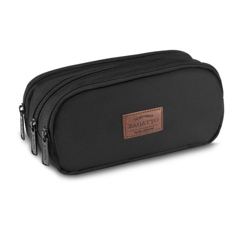 Penar negru cu trei compartimente fără accesorii, poliester, Zagatto