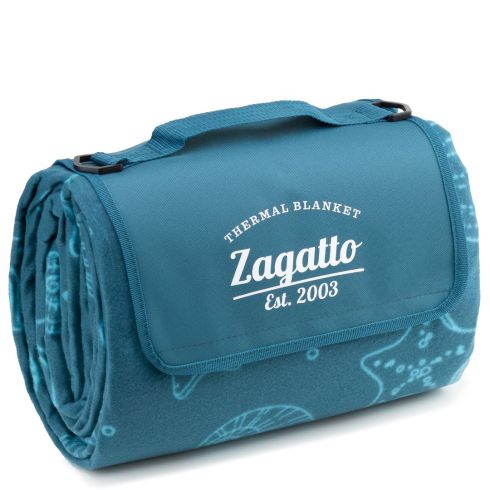 Pătură albastră pentru picnic 200x200 cm cu izolație, poliester, Zagatto